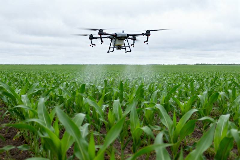 无人机喷洒农田图片