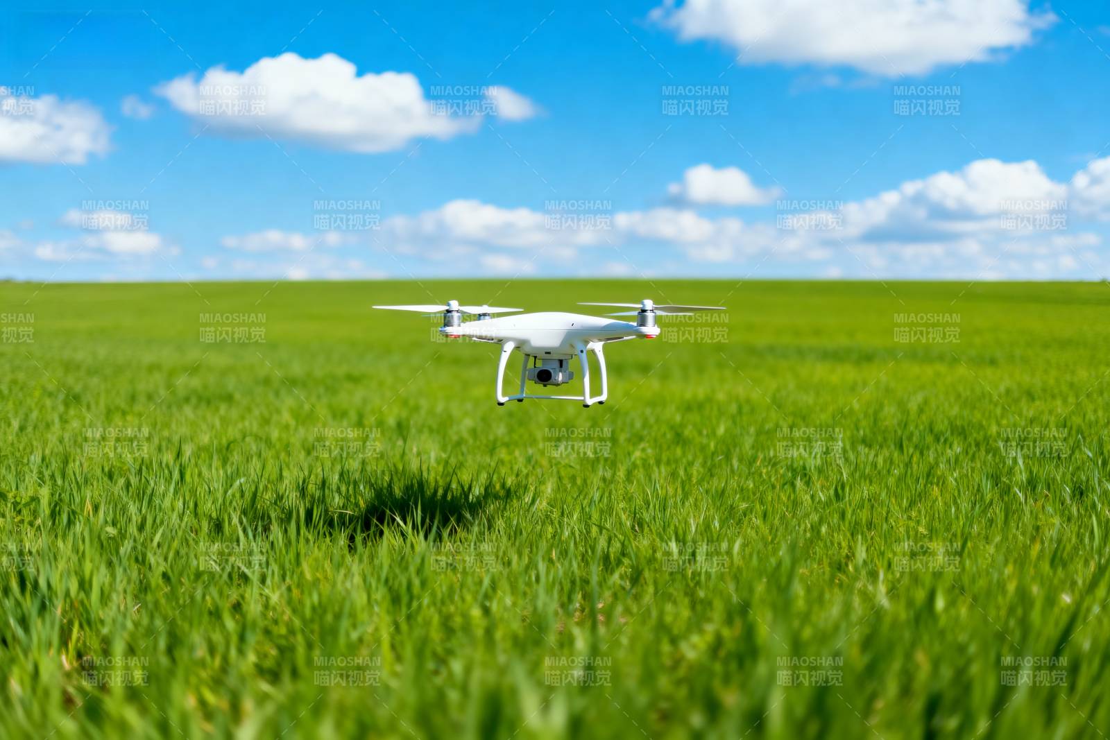 无人机飞越绿野图片