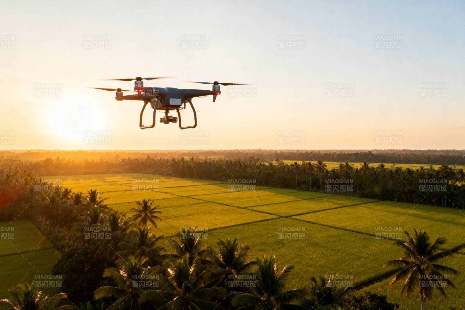 无人机航拍田园风光图片