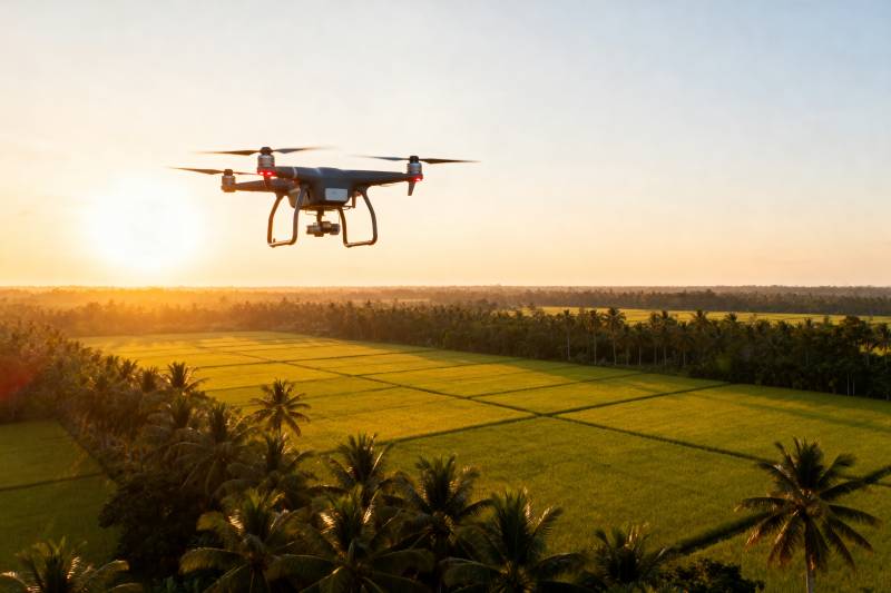 无人机航拍田园风光图片