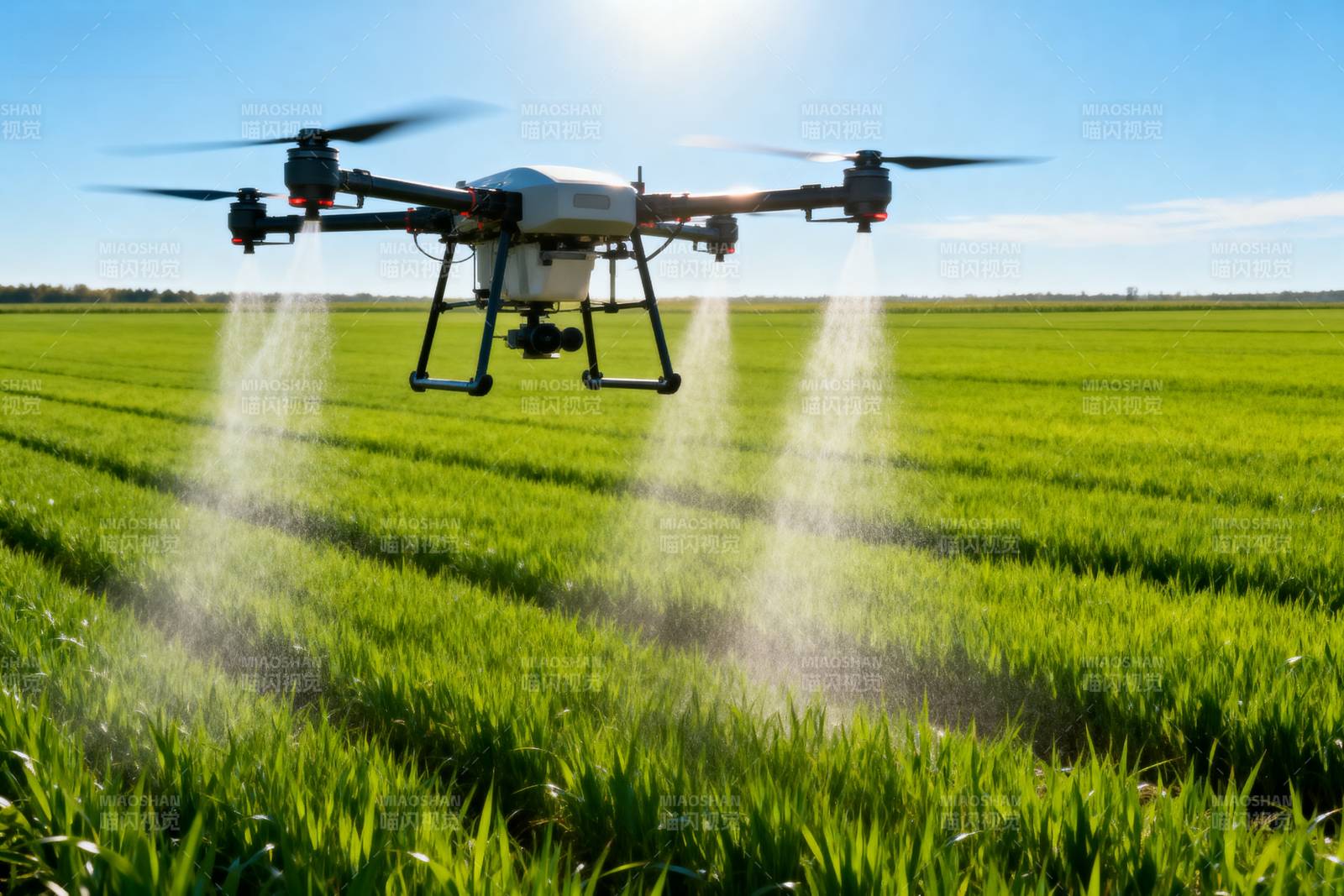 无人机喷洒农田图片
