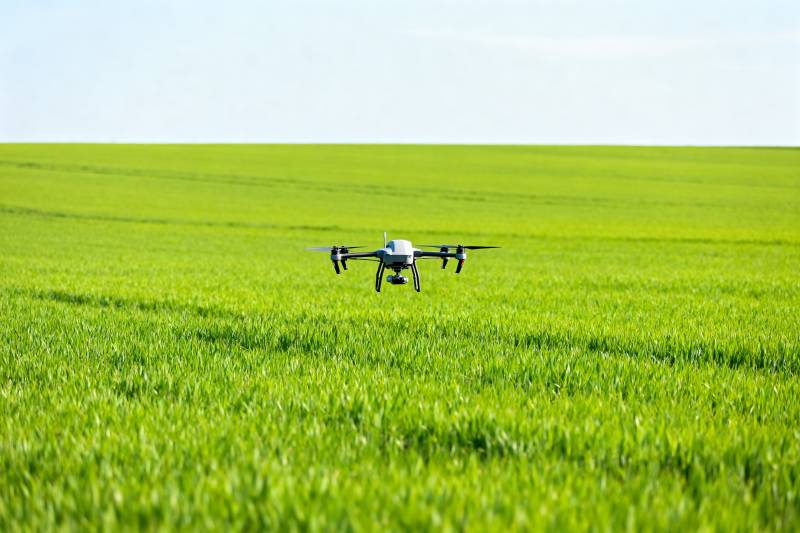 无人机飞越绿野图片