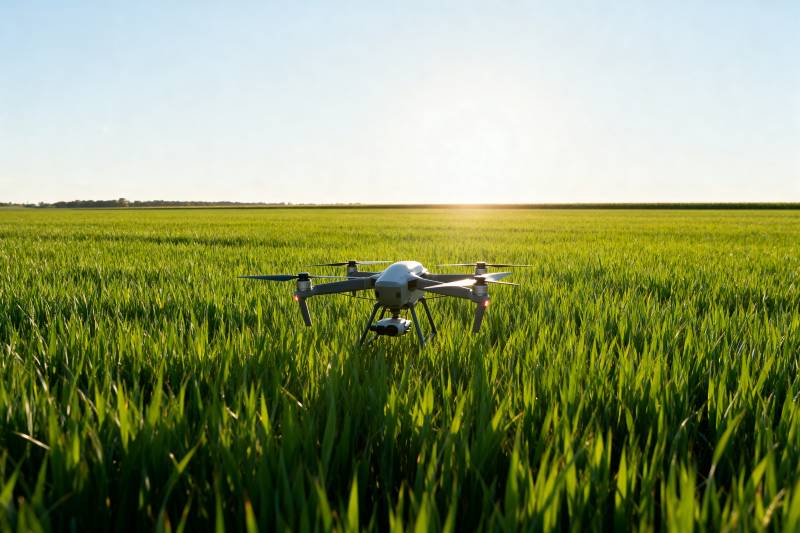 无人机飞越绿野图片