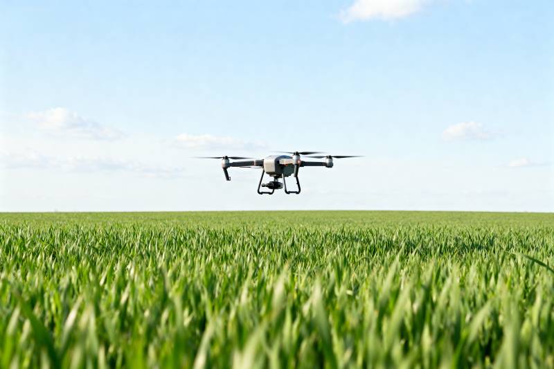 无人机飞越绿野图片