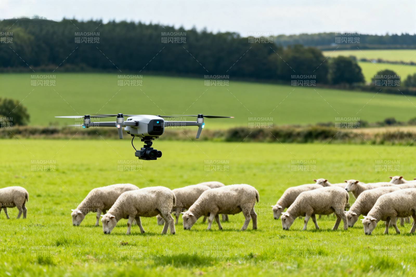 无人机牧羊场景图片