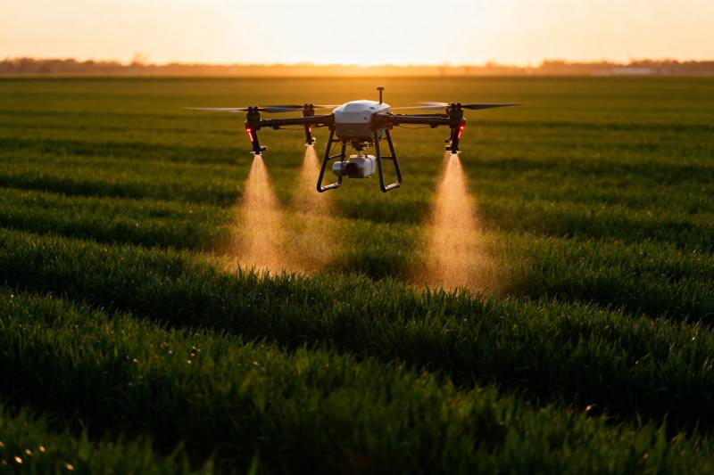 无人机农田喷洒图片