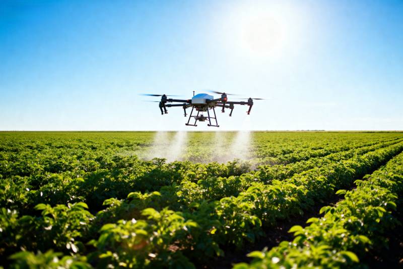 无人机喷洒农田图片