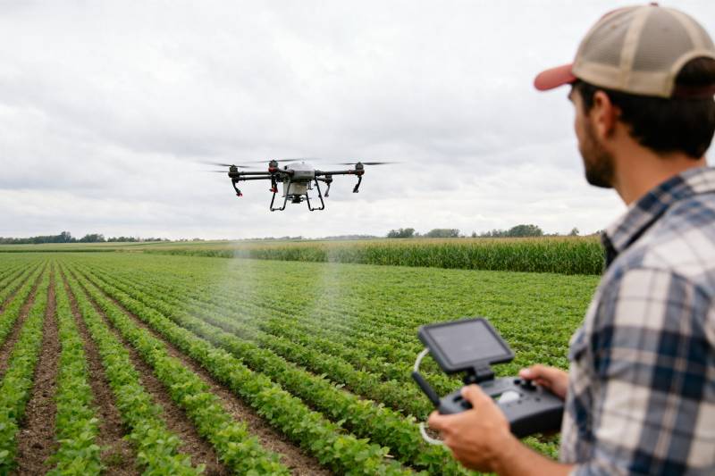 无人机农田喷洒图片