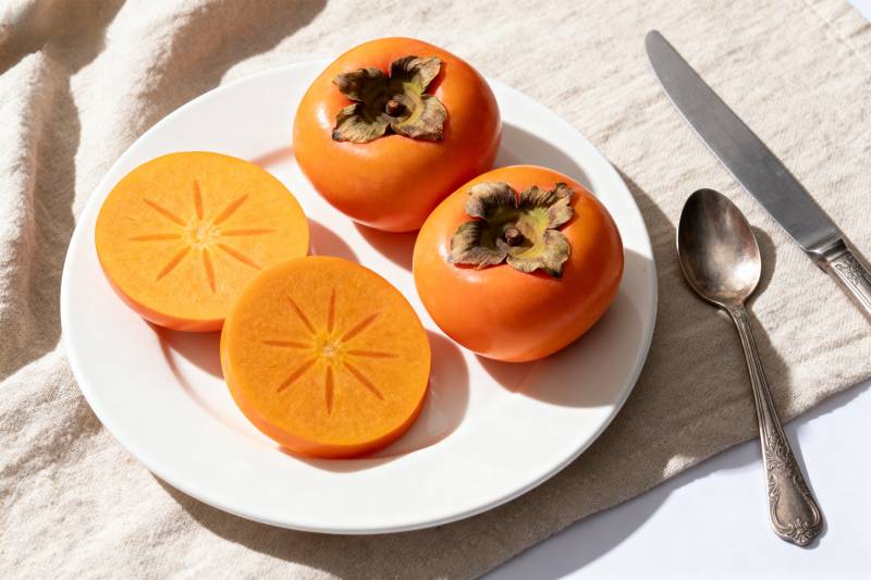 柿子切片摆盘图片