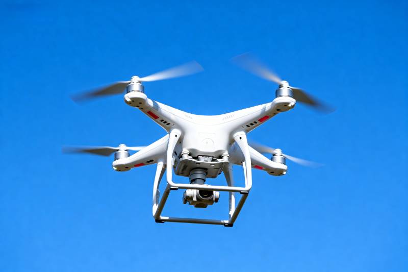 无人机翱翔蓝天图片