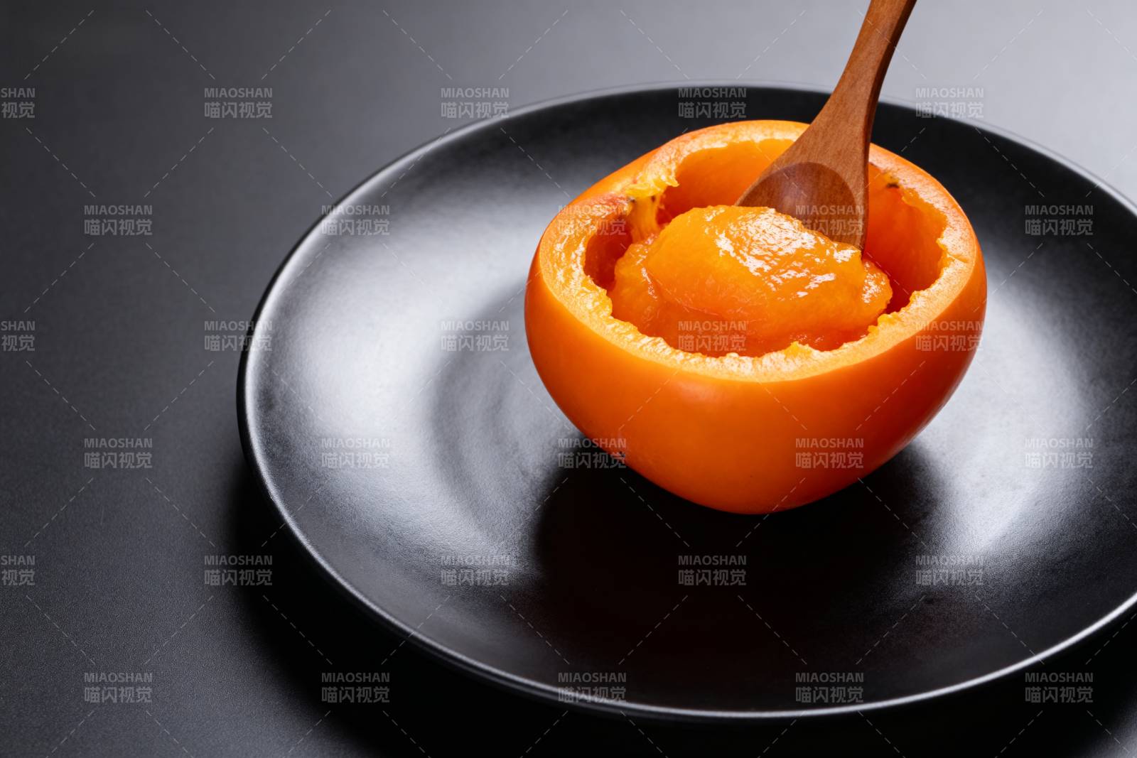 柿子果肉特写图片