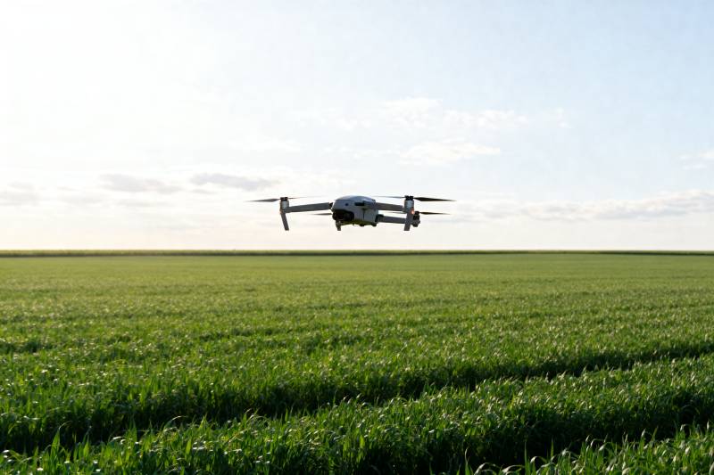 无人机飞越绿野图片