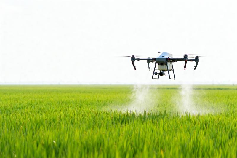 无人机喷洒农田图片