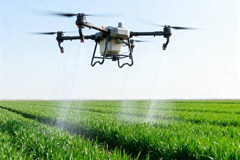 无人机喷洒农田图片