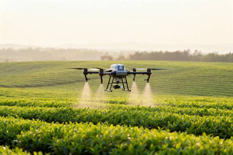 无人机喷洒农田图片