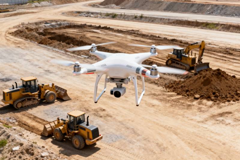 无人机巡检工地图片