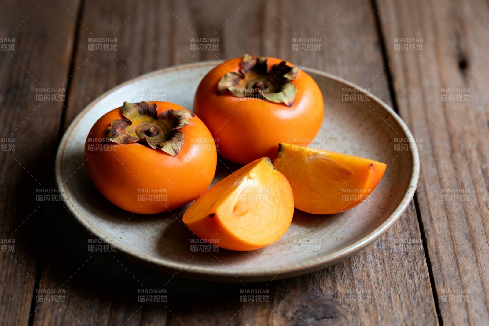 柿子切片摆盘图片