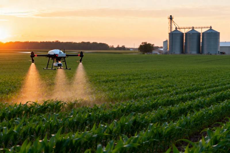 无人机农田喷洒图片