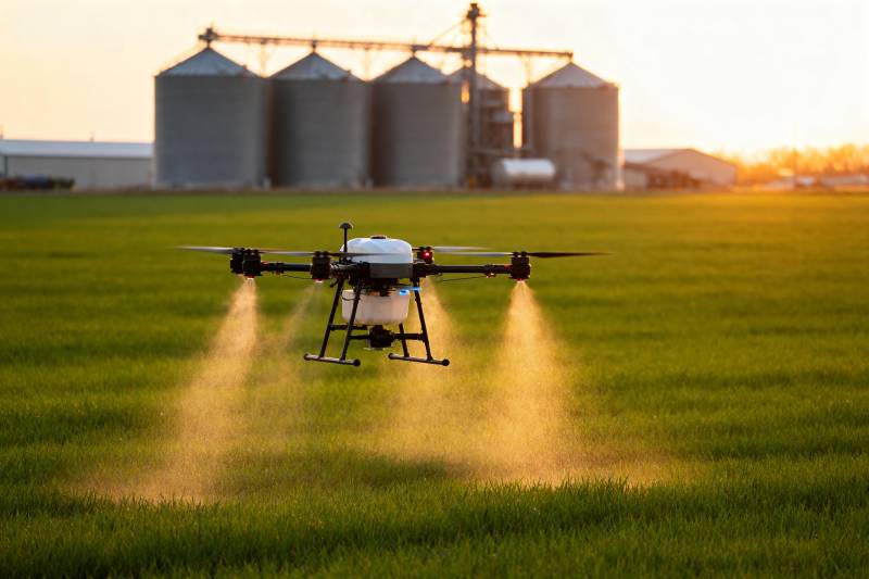 无人机农田喷洒图片