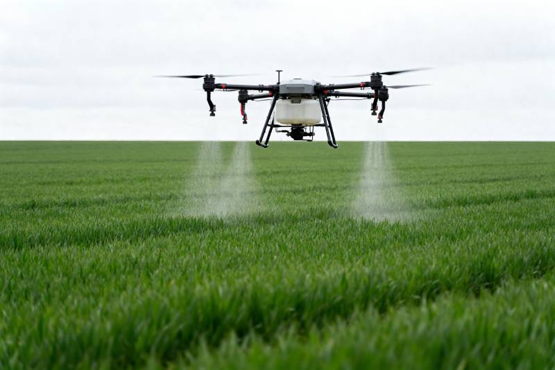 无人机喷洒农田图片