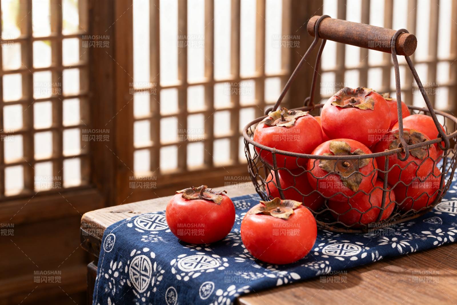 柿子静物图图片