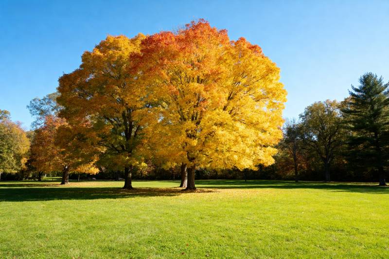 秋日树影斑斓图片