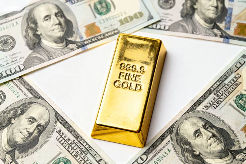 黄金与美元交汇图片