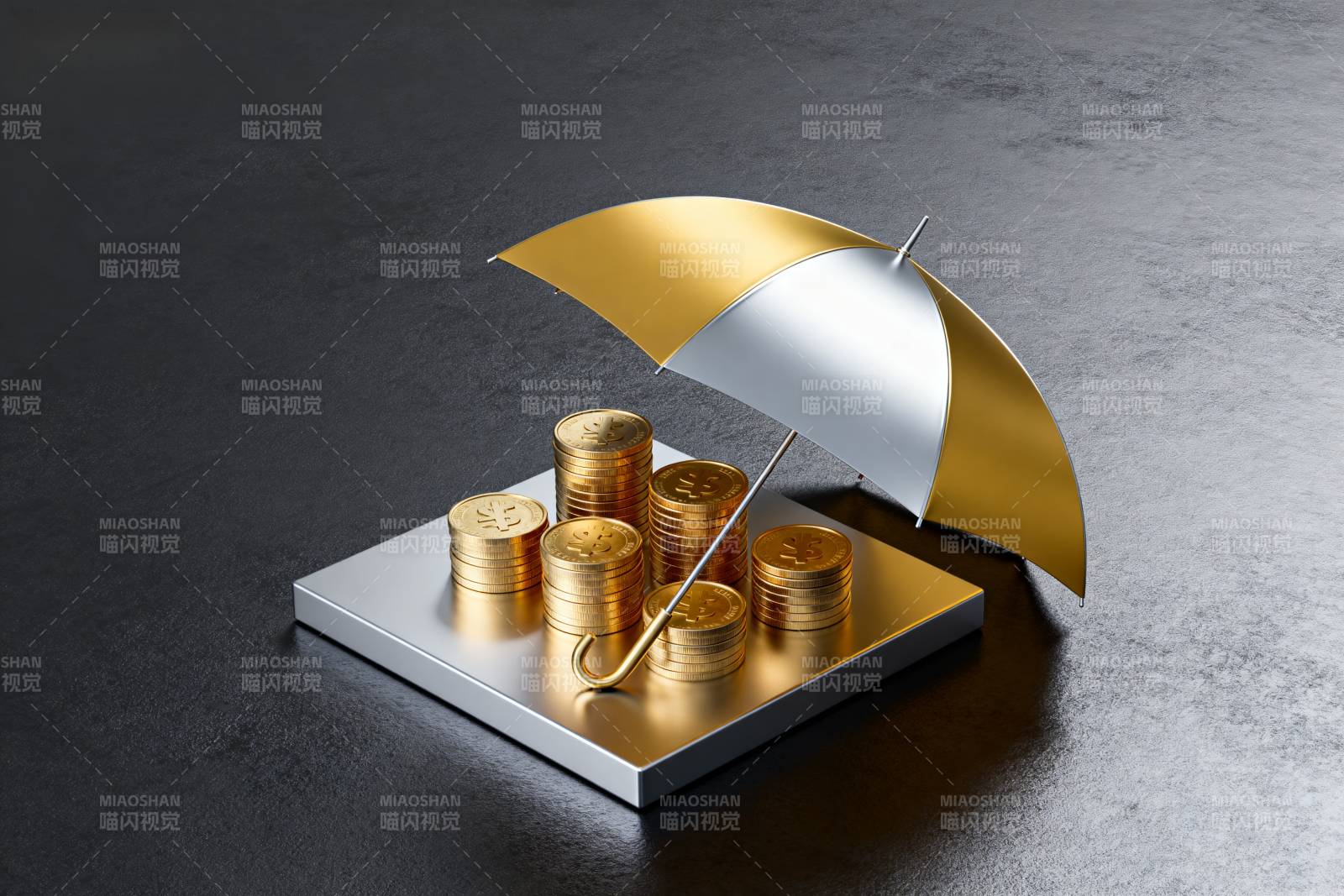 金币伞下护财图片
