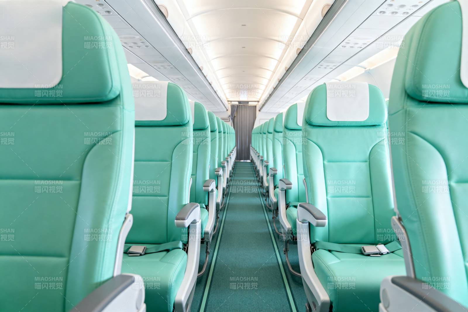 飞机客舱座椅特写图片