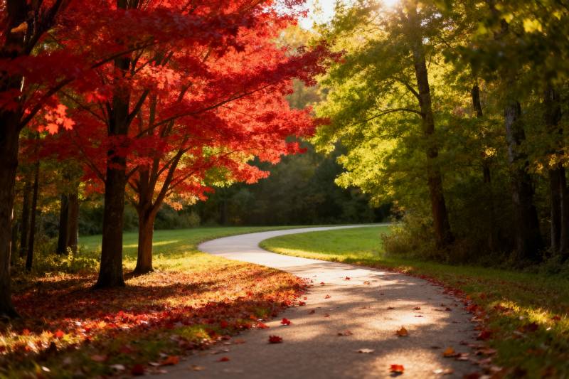 秋日林间小径图片