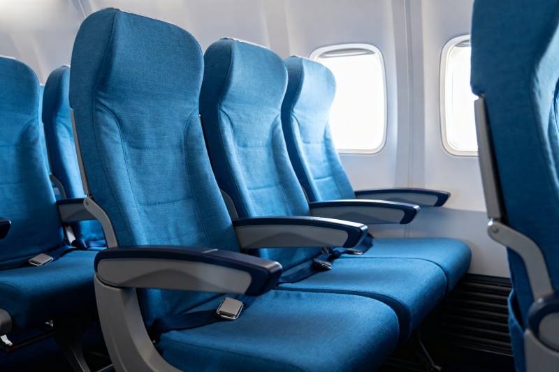 飞机蓝色座椅图片