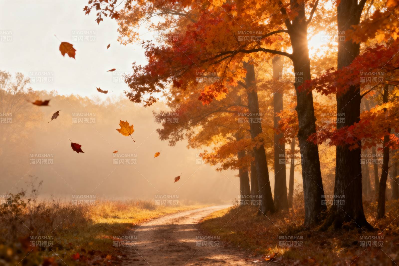 秋日林间小径图片