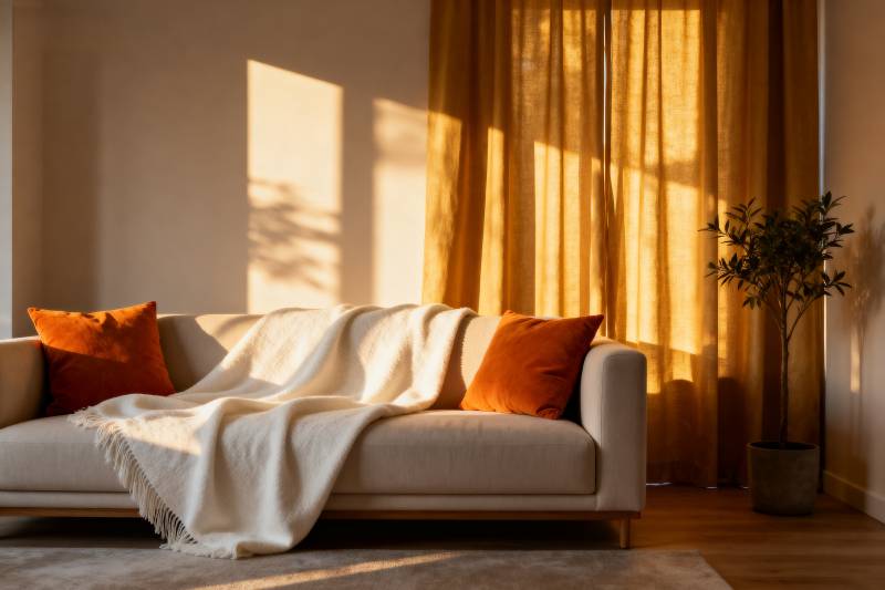 暖阳洒落的客厅图片