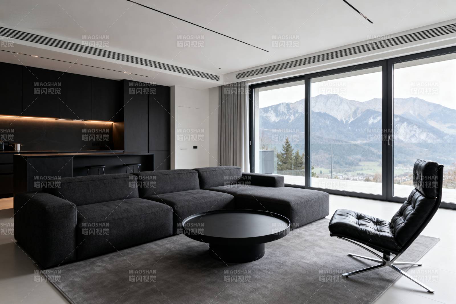 现代客厅山景图图片