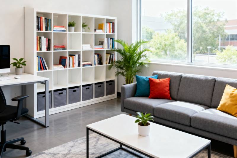 现代简约客厅书房图片