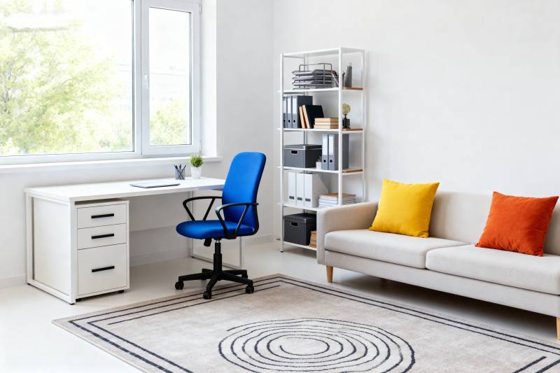 现代简约客厅办公区图片