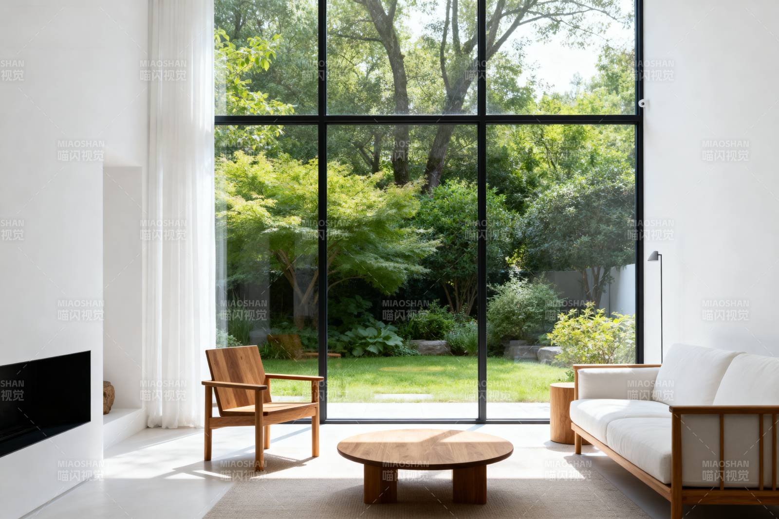 现代客厅绿意盎然图片