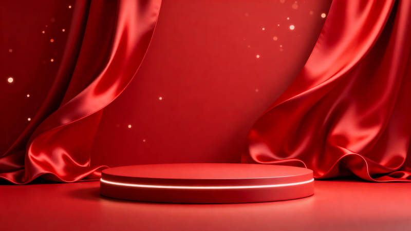 红色舞台幕布背景图片