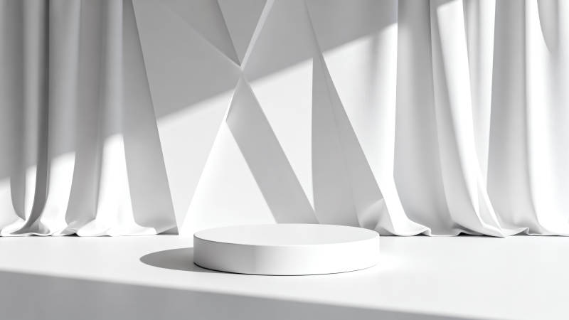 极简白幕舞台图片