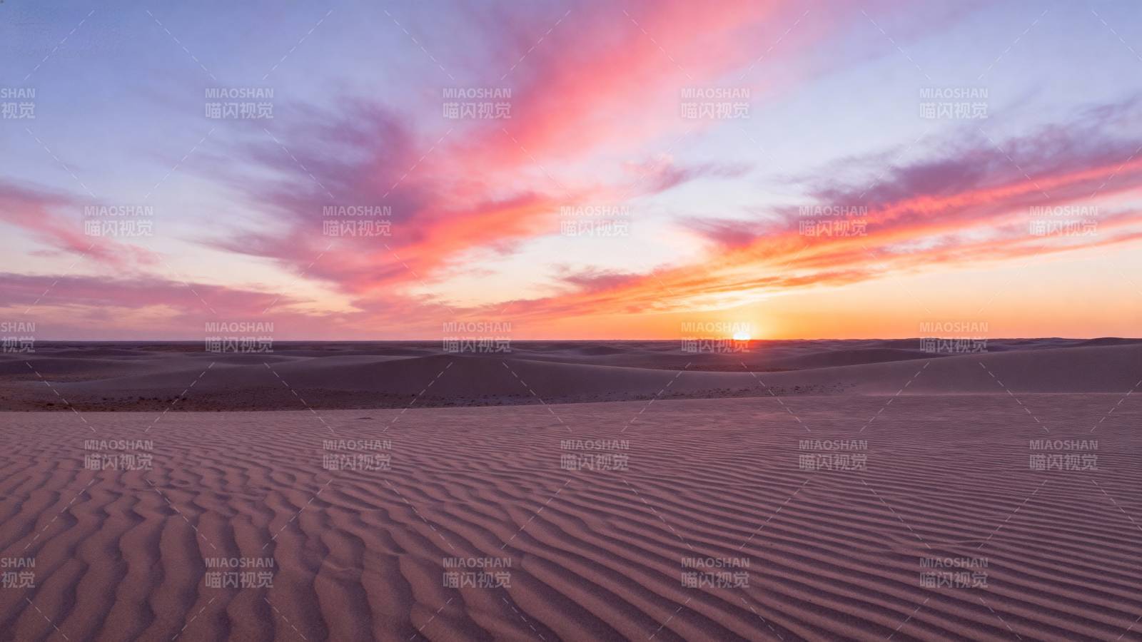 沙漠日落美景图片