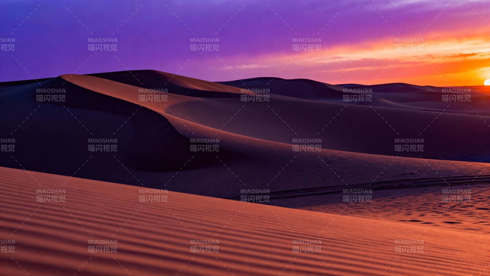 沙漠日落美景图片