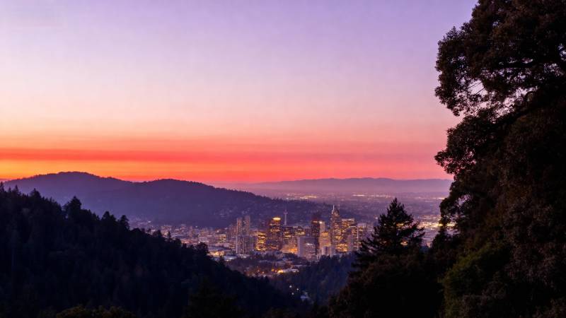 城市暮色美景图片