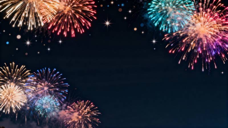 绚丽烟花夜空绽放图片