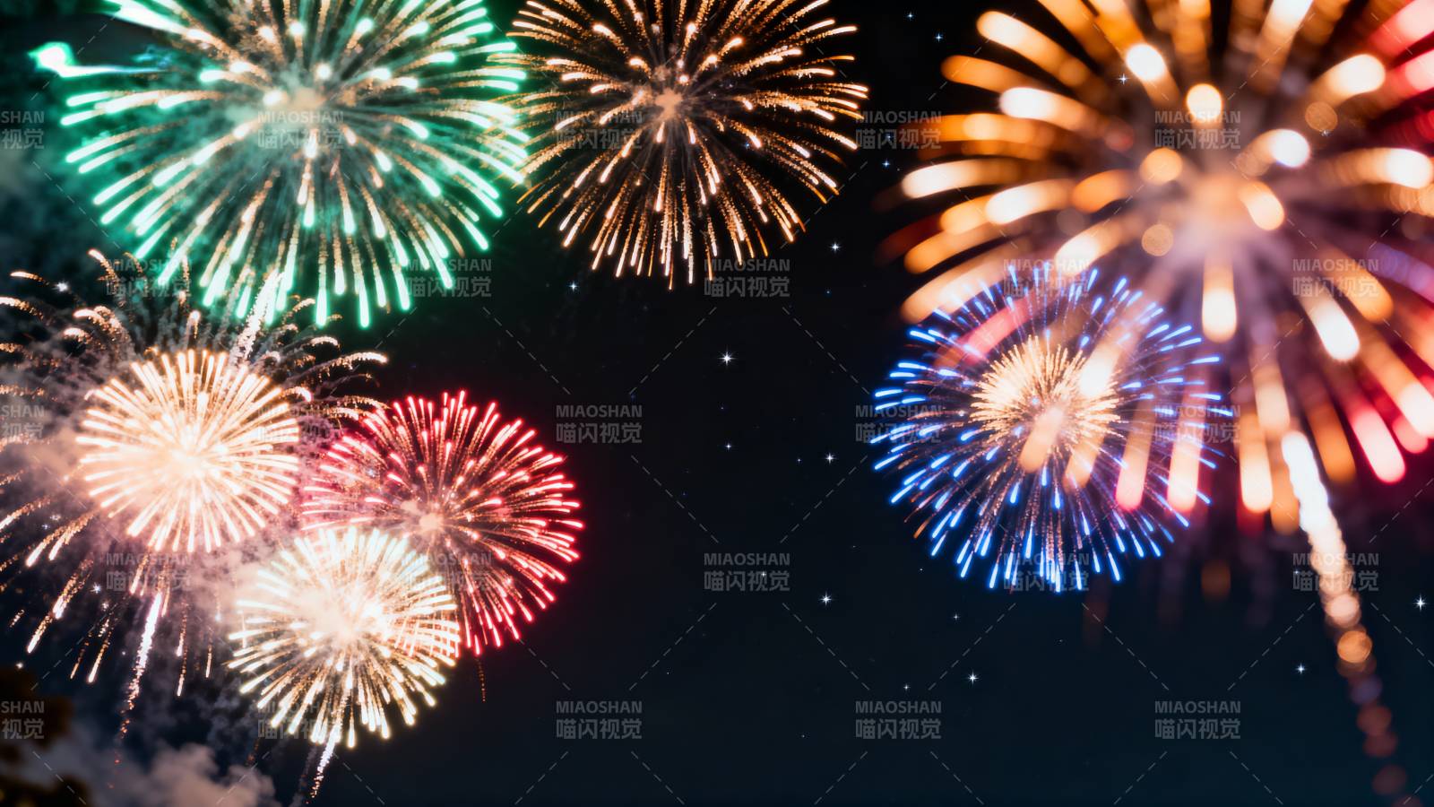绚丽烟花绽放夜空图片
