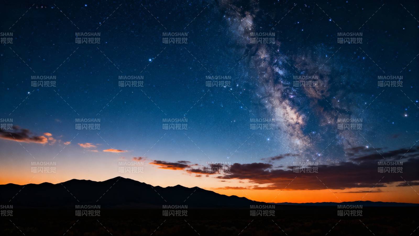 银河夜空山影图片