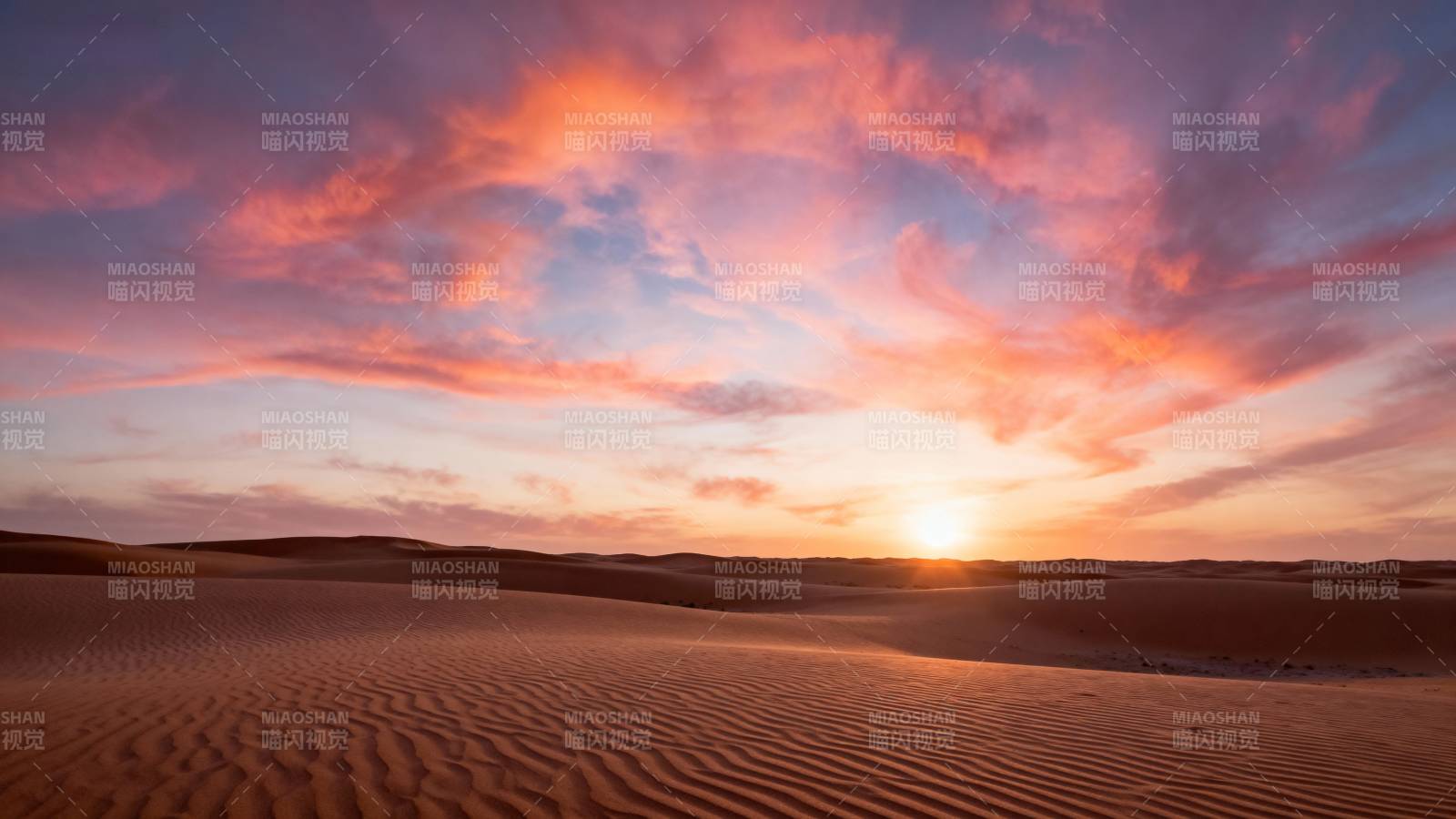 沙漠日落美景图片