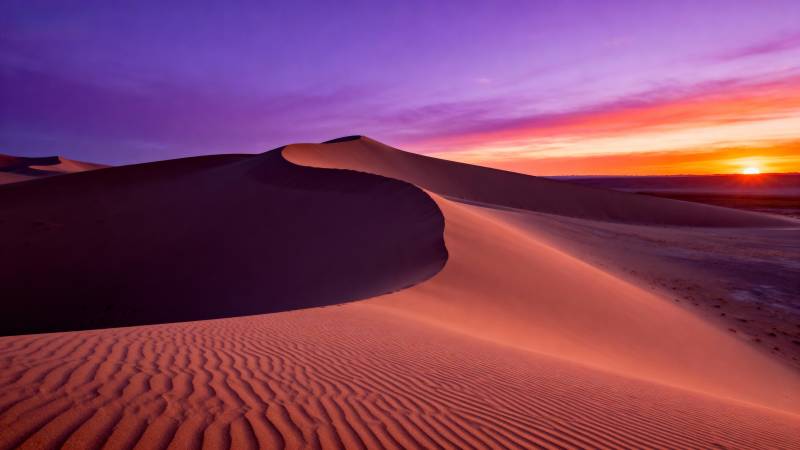 沙漠日落美景图片