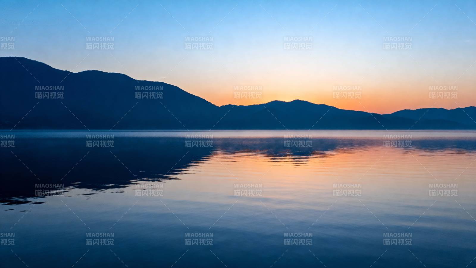 湖光山色映夕照图片