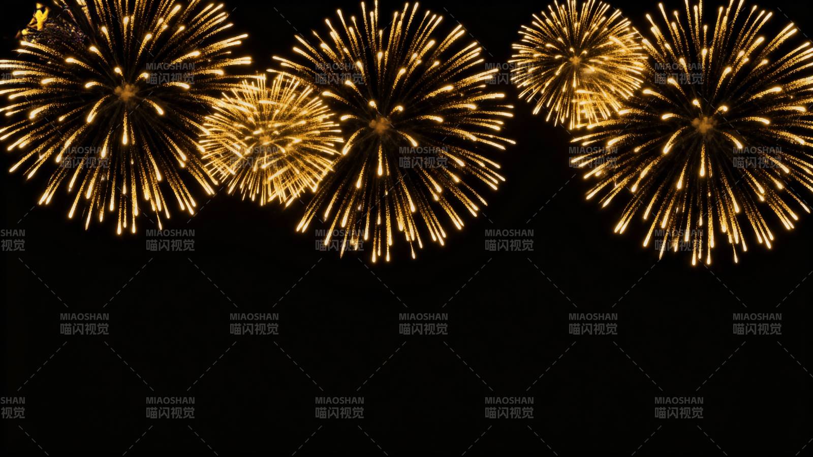 金色烟花绽放夜空图片