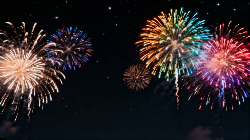 璀璨烟花夜空绽放图片